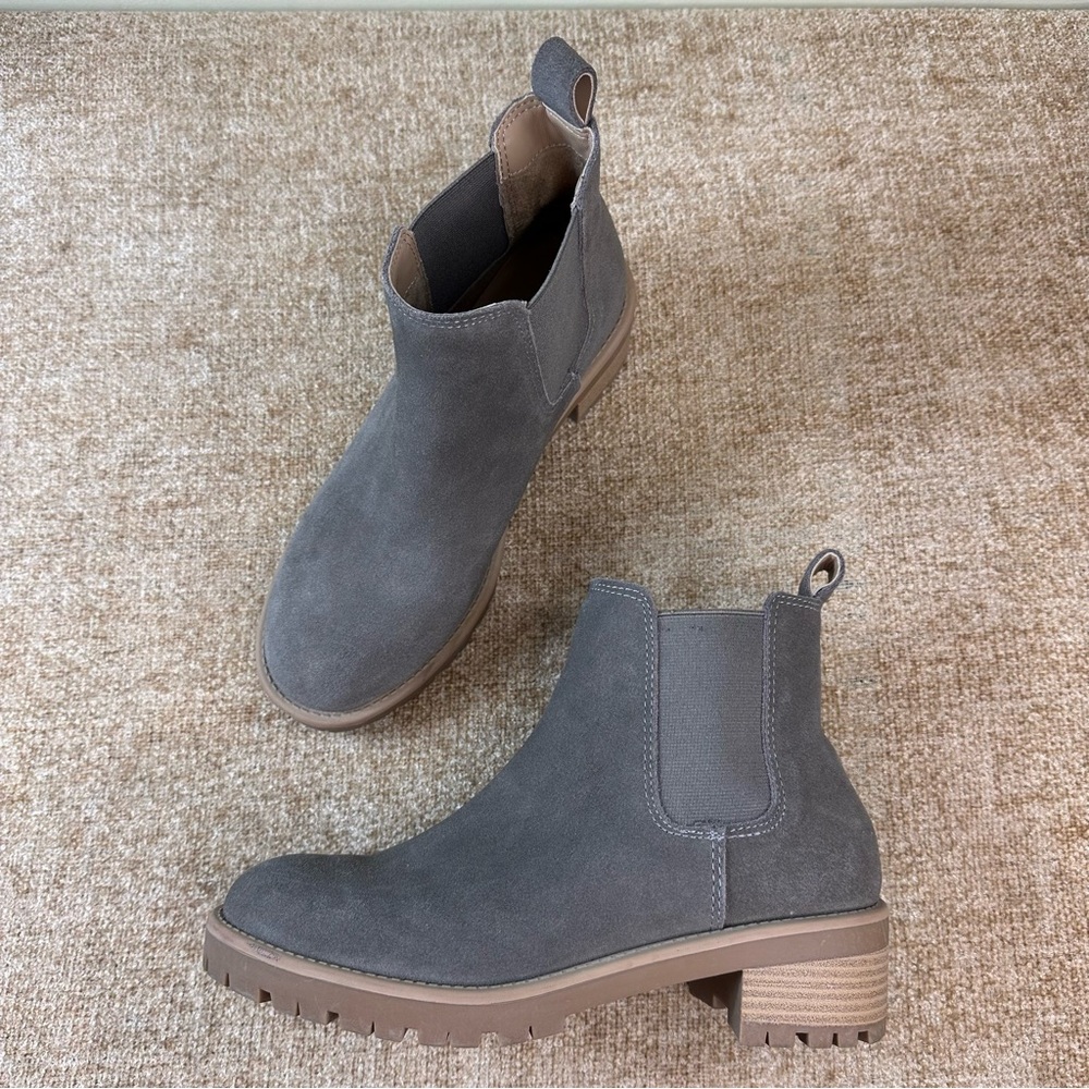 Blondo Matilda Dark Taupe Leather Waterproof Boots Women’s Size 8